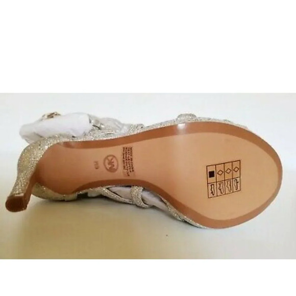 MICHAEL Michael Kors Glitter Champagne Heels Sz 7 - Picture 9 of 16
